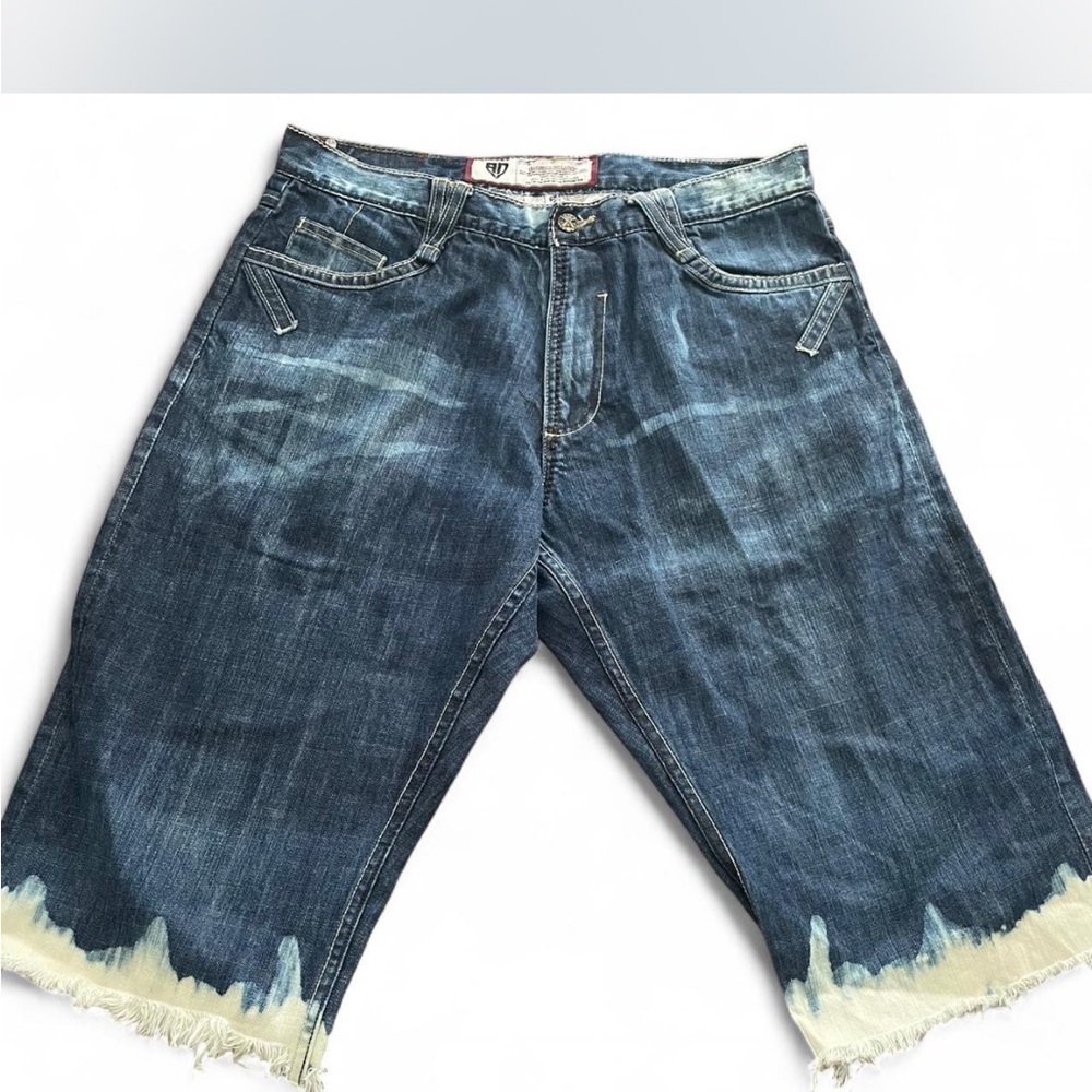 Vintage Artful Dodger Men's Blue Denim Distressed Shorts